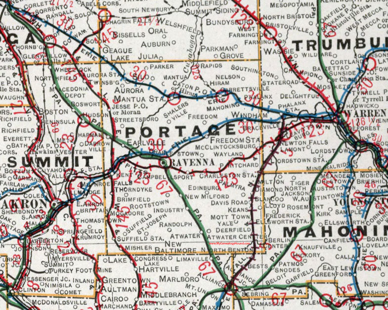 Map Of Portage County Ohio Portage County, Ohio 1901 Map, Ravenna, OH