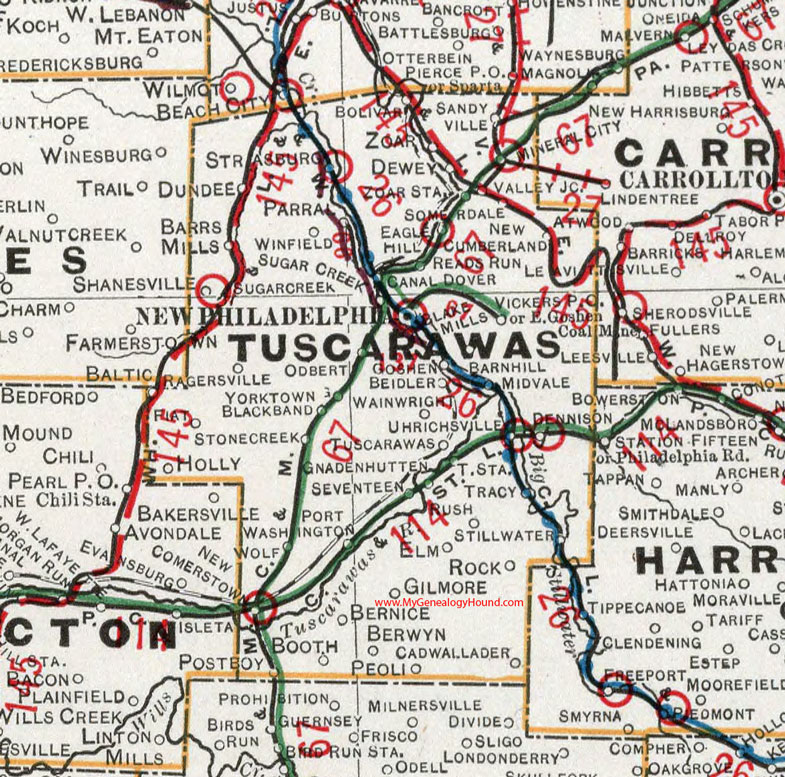 Map Of Tuscarawas County Ohio Tuscarawas County, Ohio 1901 Map, New Philadelphia, OH