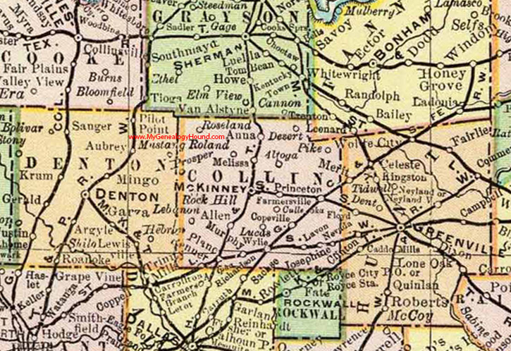 Tx Collin County Texas 1897 Map 