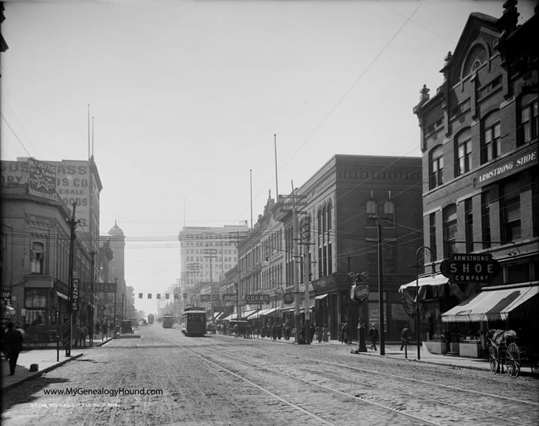 Little Rock, Arkansas, Main Street From Third Street, 1900, historic photo