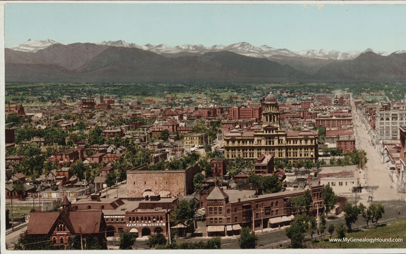Denver, Colorado, Skyline, Panoramic, 1898, historic photo, left hand