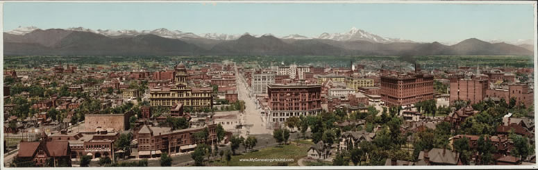Denver, Colorado, Skyline, Panoramic, 1898, historic photo