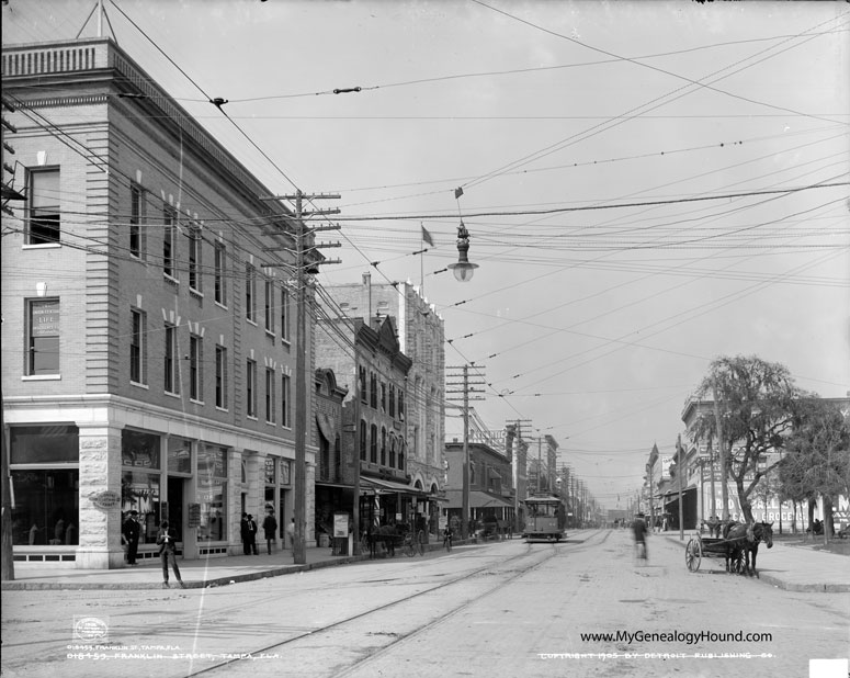 Tampa, Florida, Franklin Street, 1905, historic photo