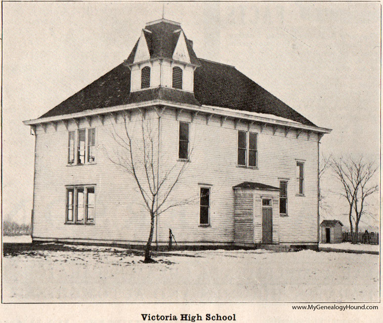 Victoria, Illinois, Victoria High School, 1917, historic photo