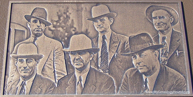 An enlarged view of the law officers who tracked down and killed Bonnie and Clyde.