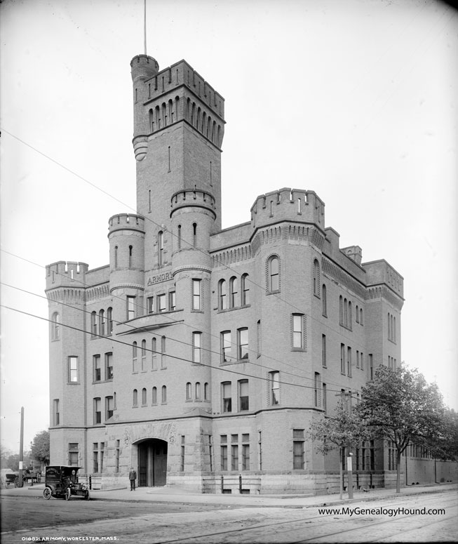 Worcester, Massachusetts, Armory Building, 1906, historic photo