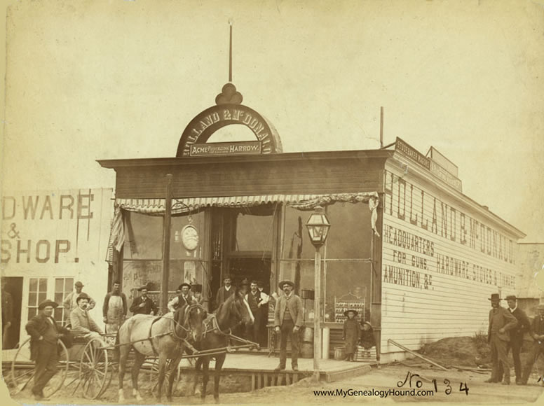 Broken Bow, Nebraska, Holland & McDonald Hardware Store, 1886, historic photo
