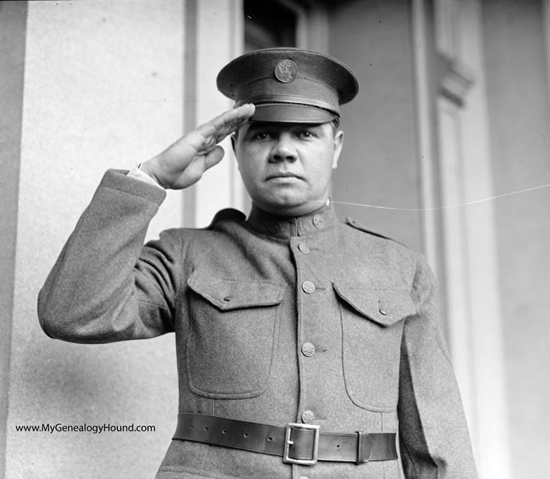 Babe Ruth as an Army Private in the New York National Guard, historic photo