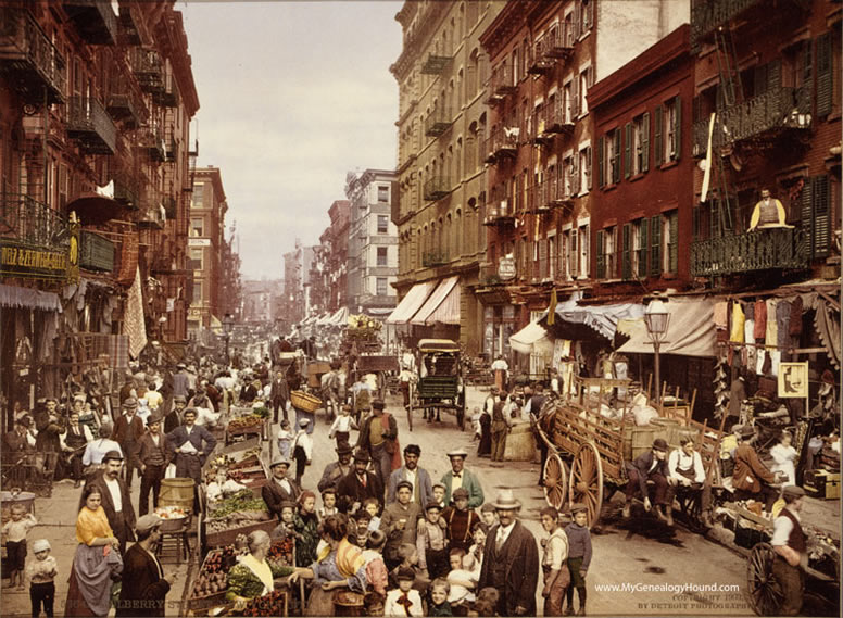 New York City, Mulberry Street, Vendors, 1900, historic photo