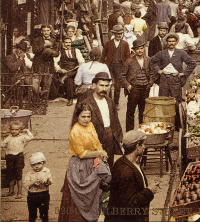 New York City, Mulberry Street, Vendors, 1900, historic photo, more people
