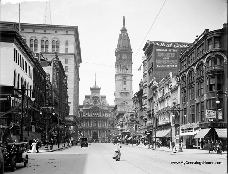 Philadelphia, Pennsylvania, Market Street, West From Twelfth, 1910-15, Historic Photo