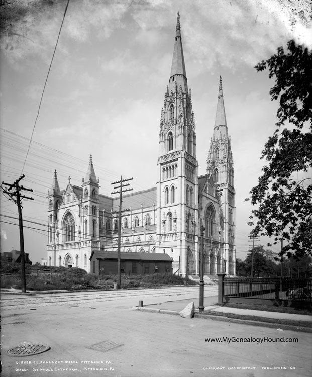 1905 photo view of St. Paul's Cathedral, Pittsburgh, Pennsylvania
