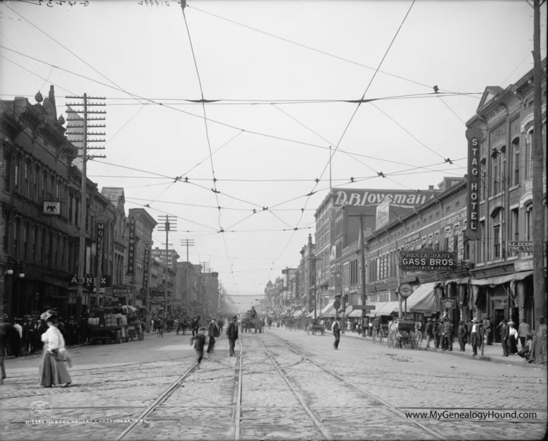 Chattanooga, Tennessee, Market Street, 1906, historic photo