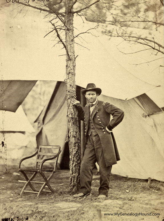 Cold Harbor, Virginia, General Ulysses S. Grant at his headquarters, historic photos