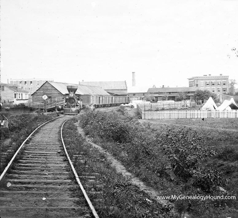 Culpeper Court House, Virginia, Freight Train on Orange and Alexandria Railroad, historic photo