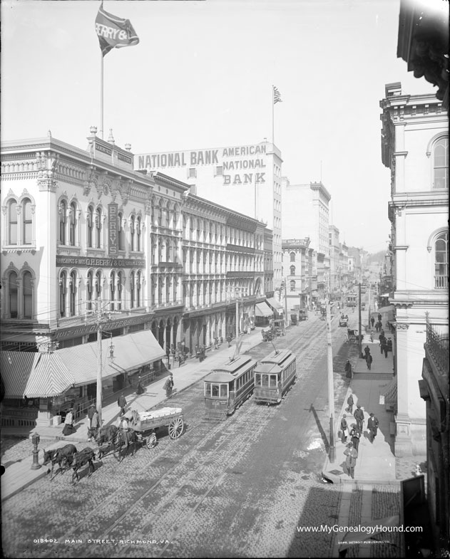 Richmond, Virginia, Main Street, 1905, historic photo