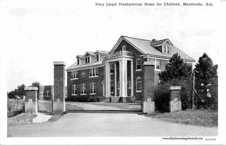 Monticello, Arkansas Vera Lloyd Presbyterian Home for Children, vintage postcard, historic photo