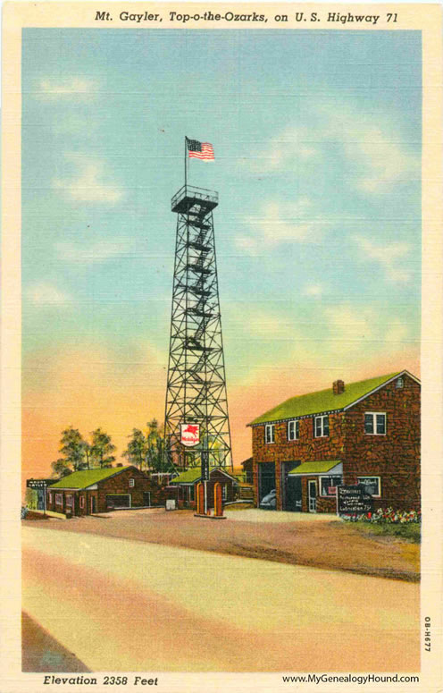 Mt. Gayler, Arkansas, Top-o-the-Ozarks, vintage postcard, historic photo