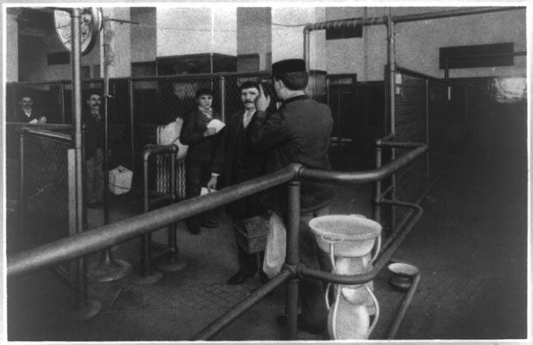 Ellis Island Doctors Examination Vintage Photograph