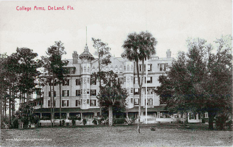 DeLand, Florida, College Arms Hotel, vintage postcard photo
