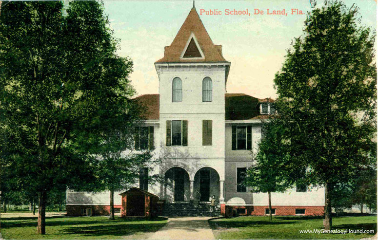 DeLand, Florida, Public School, vintage postcard, historic photo