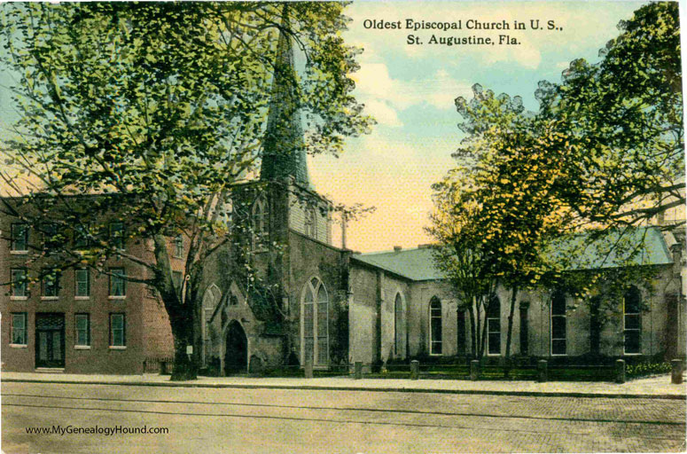St. Augustine, Florida, Trinity Episcopal Church, The Oldest Episcopal Church in U. S., vintage postcard photo