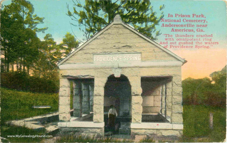 Andersonville, Georgia Providence Spring in Prison Park vintage postcard photo