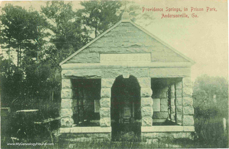 Andersonville, Georgia, Providence Springs, Andersonville Prison Park, vintage postcard, photo