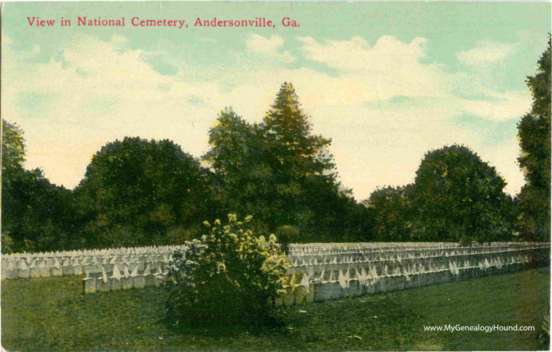National Cemetery at former Confederate Andersonville Prison, Andersonville, Georgia vintage postcard