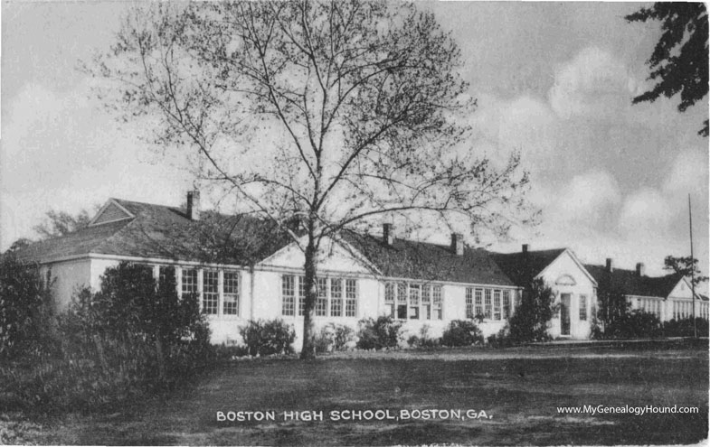 Boston, Georgia, Boston High School, vintage postcard photo