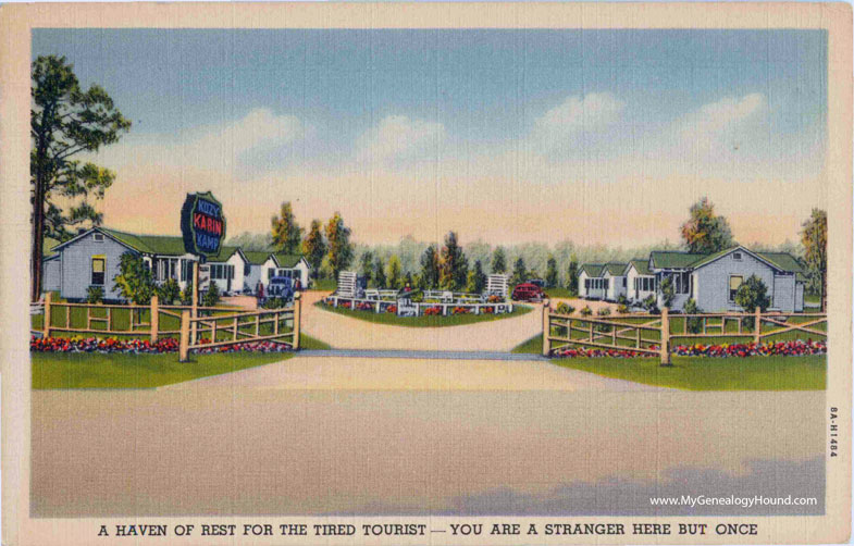 Folkston, Georgia, Kozy Kabin Kamp, vintage postcard photo
