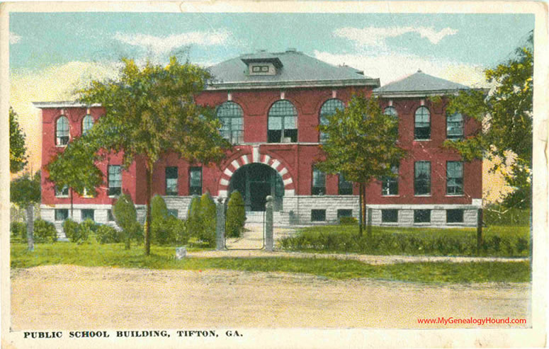 Tifton, Georgia, Public School Building, vintage postcard, historic photo