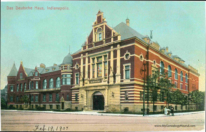 Indianapolis, Indiana, Das Deutsche Haus, German House, vintage postcard, historic photo