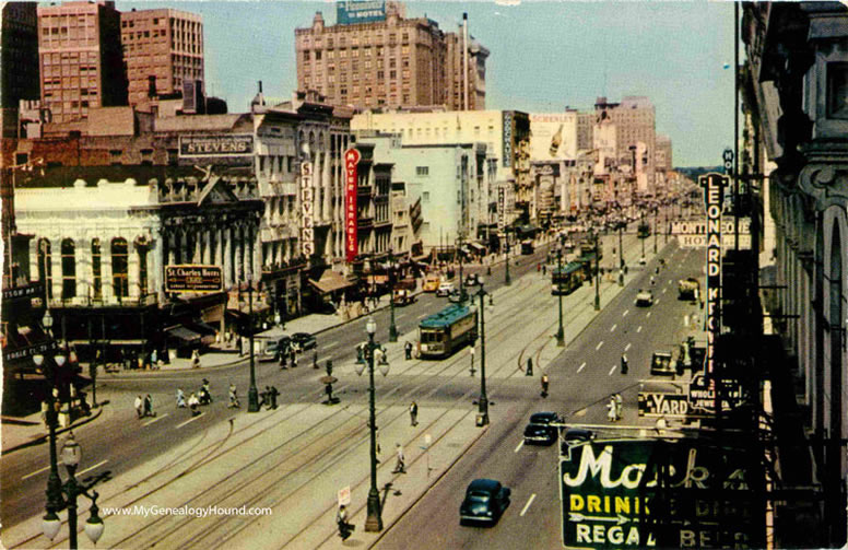 New Orleans, Louisiana, Canal Street, vintage postcard, historic photo