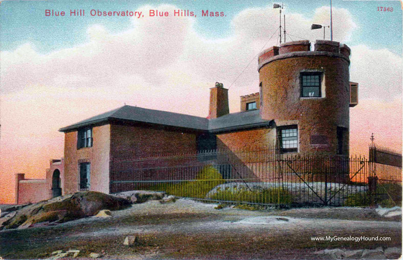 Blue Hills, Massachusetts, Blue Hill Observatory, vintage postcard photo