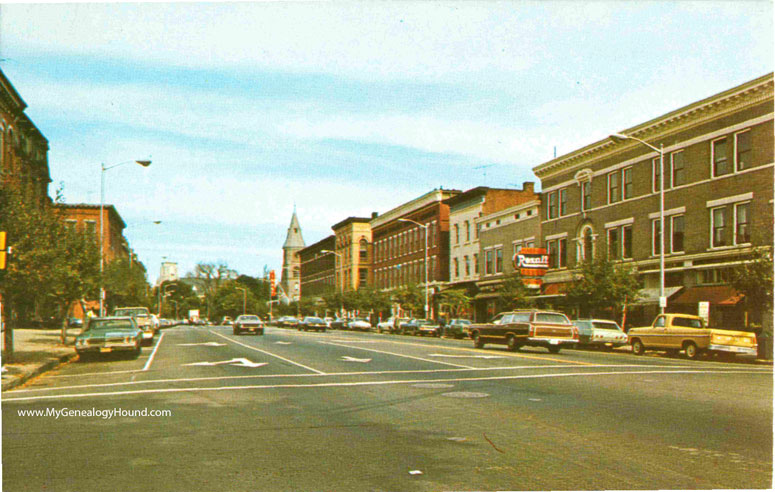 Great Barrington, Massachusetts, Main Street, vintage postcard, historic photo