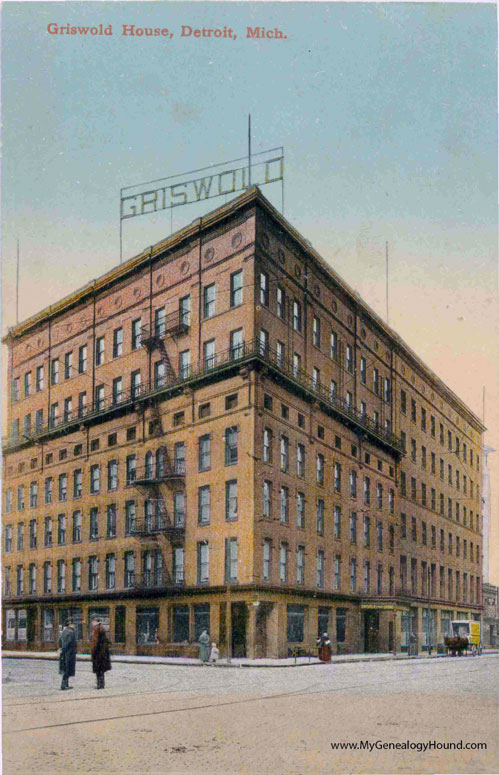 Detroit, Michigan, Griswold House, vintage postcard photo
