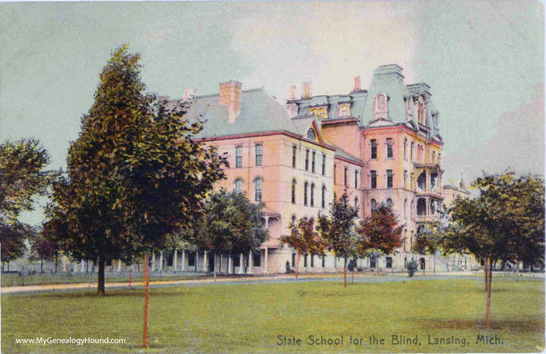 Lansing, Michigan, State School for the Blind, vintage postcard photos