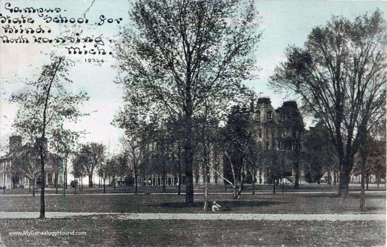 North Lansing, Michigan, State School for the Blind Campus, vintage postcard photo