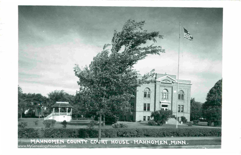 Mahnomen Minnesota Mahnomen County Court House vintage postcard photo