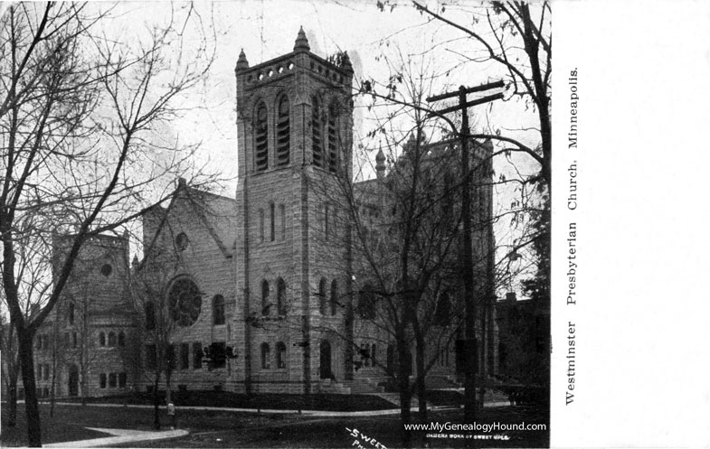 Minneapolis, Minnesota, Westminster Presbyterian Church, vintage postcard photo