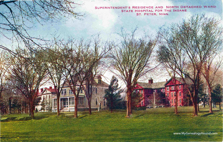 St. Peter, Minnesota, State Hospital for the Insane, vintage postcard photo