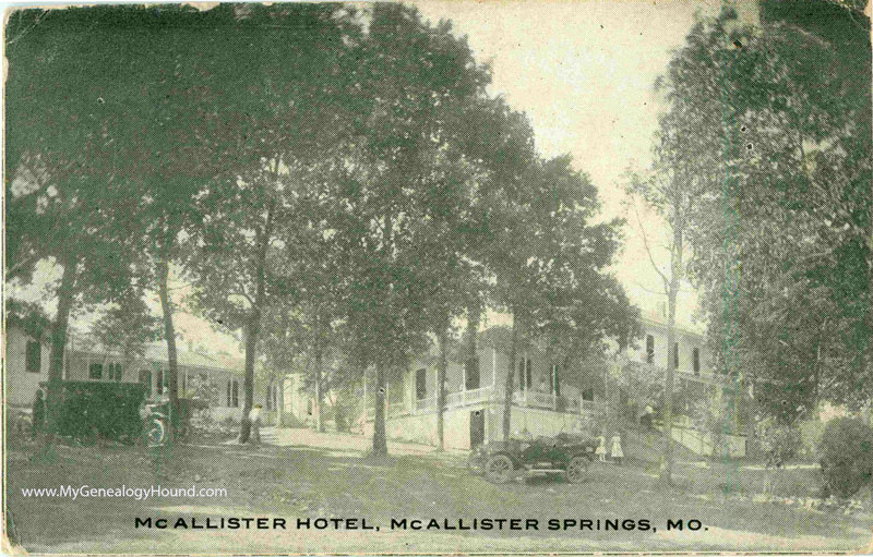 McAllister Springs, Missouri McAllister Springs Hotel vintage postcard, historic photo