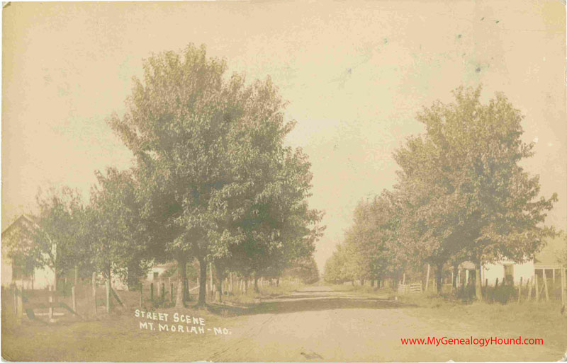 Mount Moriah, Missouri, Street Scene, vintage postcard, Historic Photo, Mt. Moriah