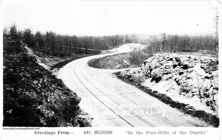 Mt. Sterling, Missouri, View of Highway 50, vintage postcard, Historic Photo