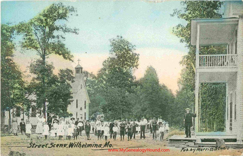 Wilhelmina, Missouri, Street Scene, vintage postcard, Historic Photo