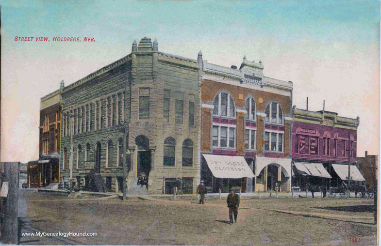 Holdrege, Nebraska, Street View, vintage postcard photo