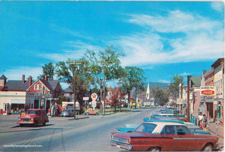 Colebrook, New Hampshire, Business Street Scene, vintage postcard, photo