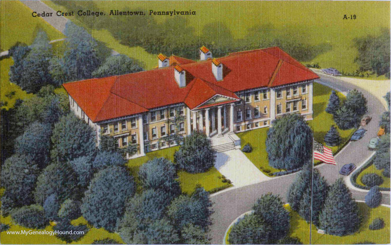 Allentown, Pennsylvania, Cedar Crest College, vintage postcard photo
