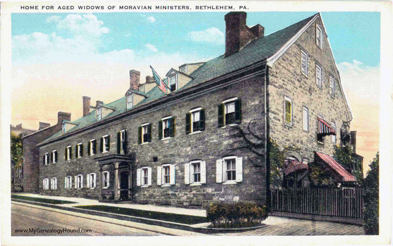 Bethlehem, Pennsylvania, Home for Aged Widows of Moravian Ministers, vintage postcard photo